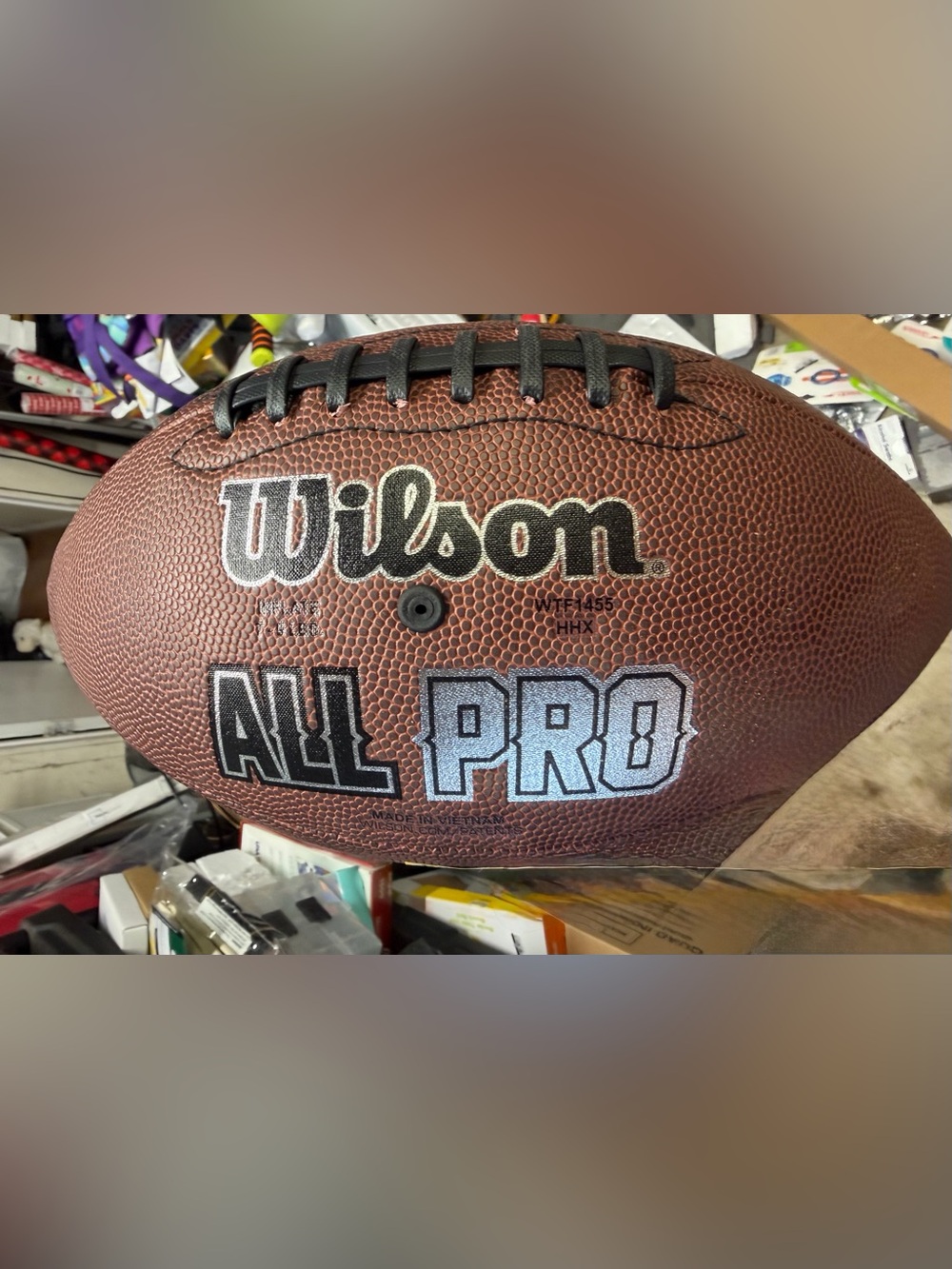 Wilson Brown Football with Black Laces and Silver Logo
